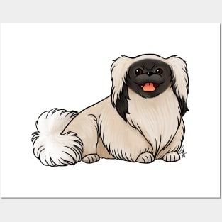 Dog - Pekingese - Black and White Posters and Art